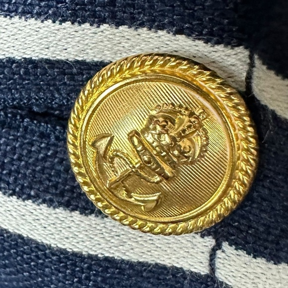 J.Crew Schoolboy Blazer in Navy Mixed Stripe Size 8 Preppy Classic Nautical - Picture 11 of 12